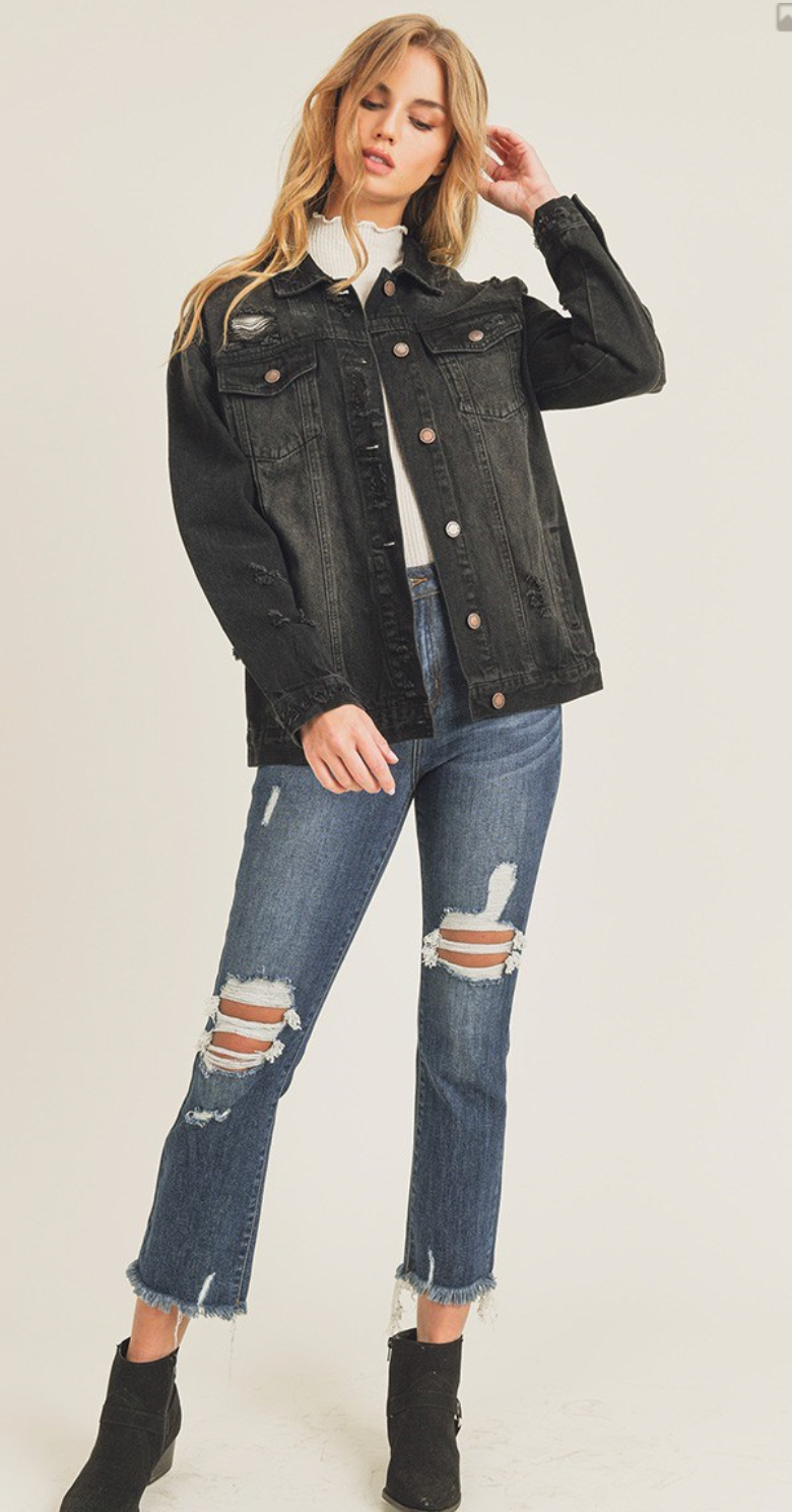 LOOSE 90S DIST DENIM JACKET