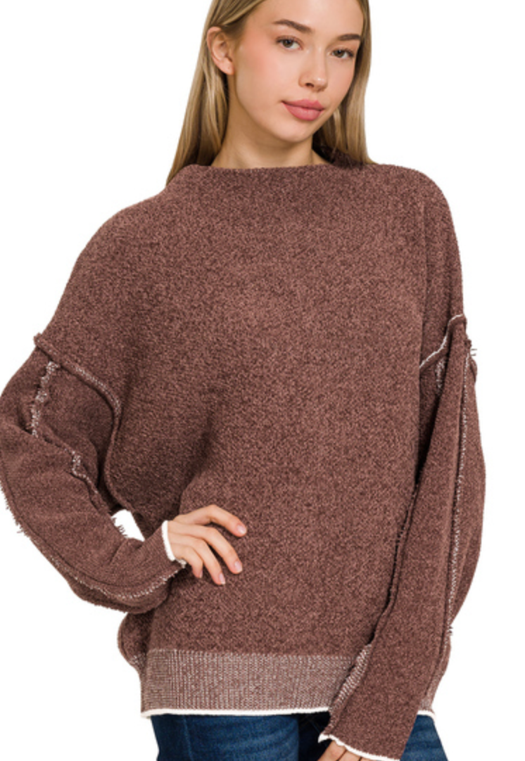 MOCKNECK RAW SEAM