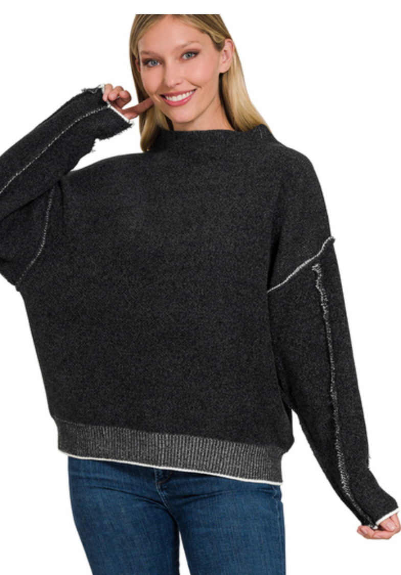 MOCKNECK RAW SEAM
