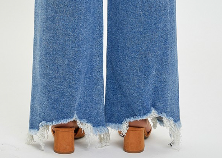 HR FRAYED HEM WIDELEG
