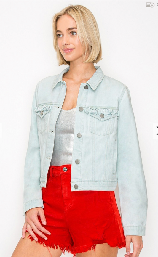 RUFFLE DENIM JACKET