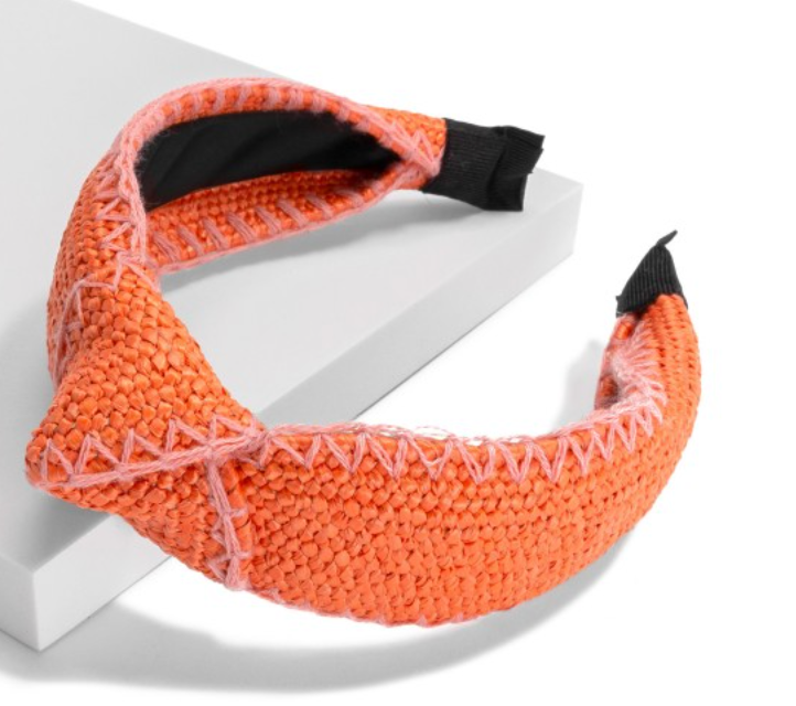 SOLID KNOTTED STRAW W/CONTRAST