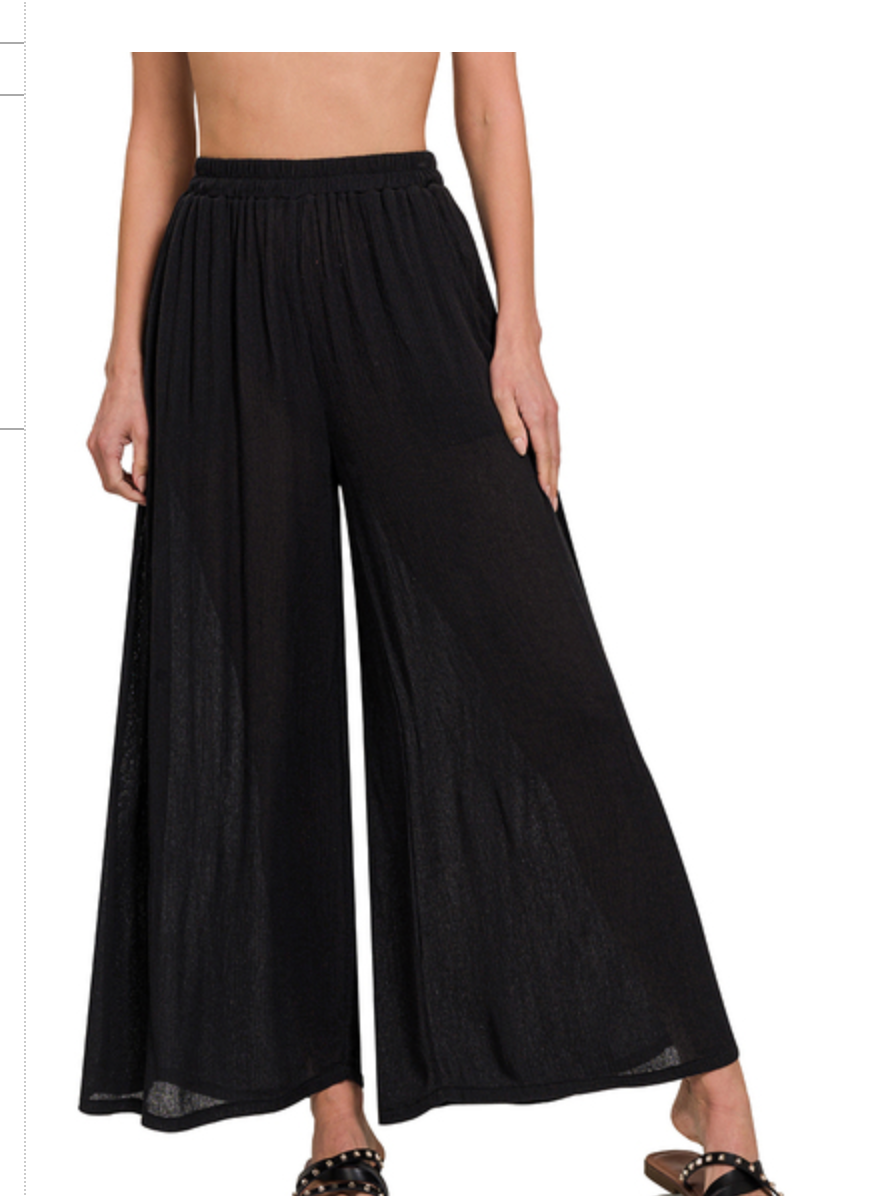 CRINKLE WIDE PANTS