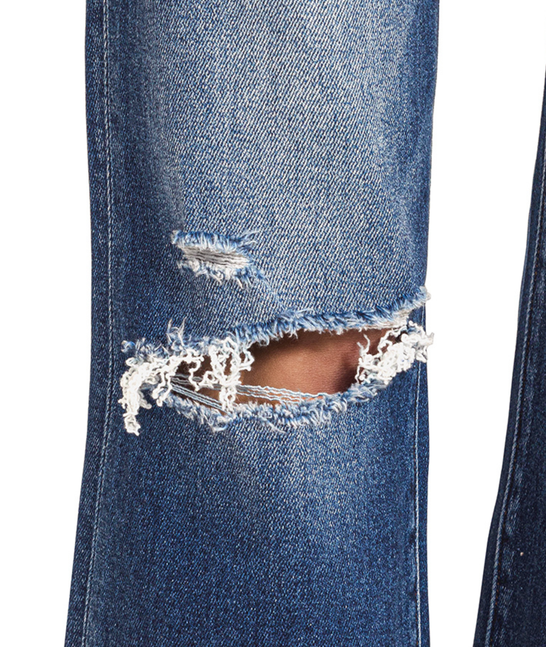 MR DISTRESSED KNEE RAW HEM
