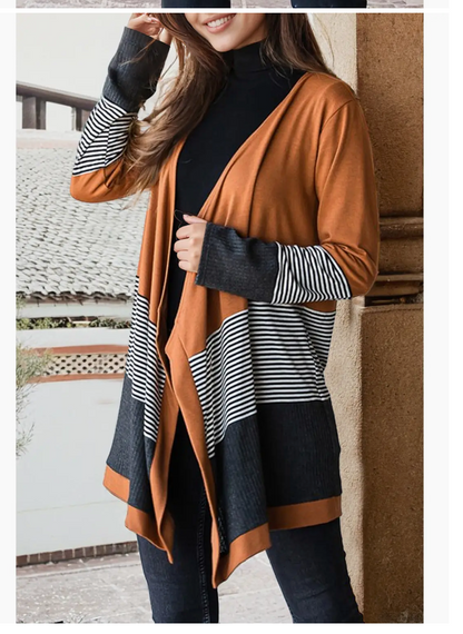 COLORBLOCK STRIPED CARDI