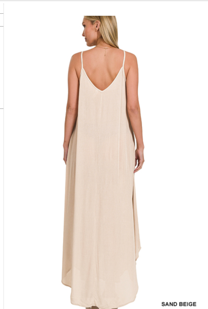 CRINKLE CAMI MAXI DRESS