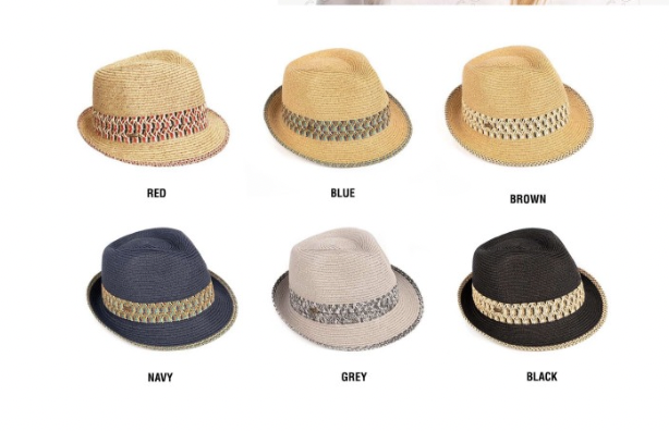 STRAW FEDORA CONFETTI BAND