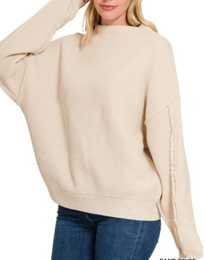 MOCKNECK RAW SEAM
