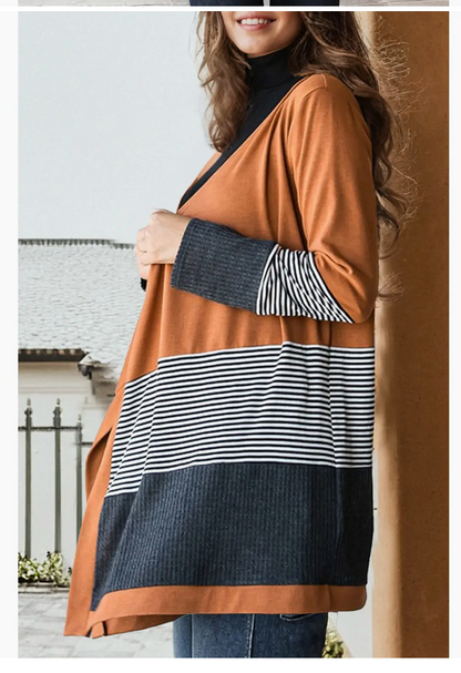 COLORBLOCK STRIPED CARDI
