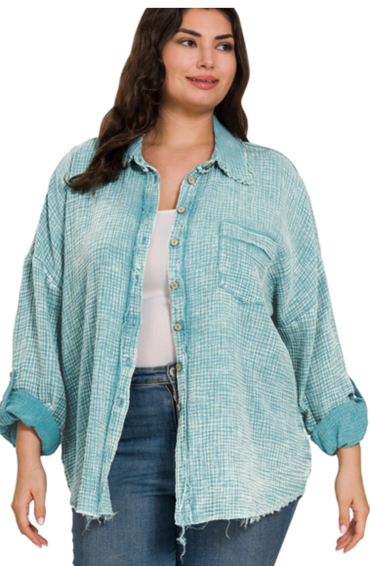 WSHD GAUZE BUTTONDOWN