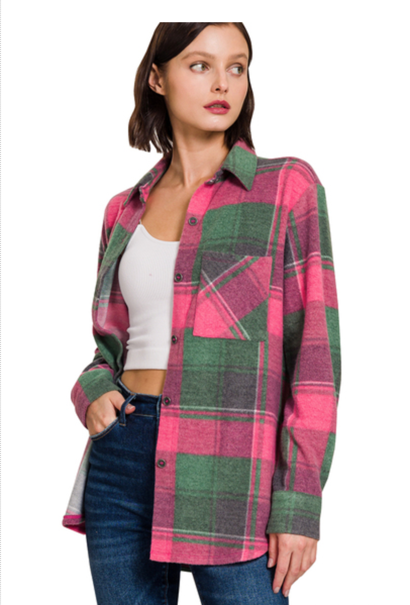 JACQUARD PLAID SHACKET