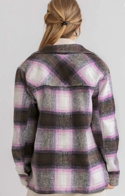 PLAID FRONT POCKET SHACKET
