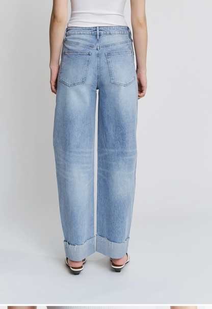 SUPER HR RAW HEM BARREL LEG