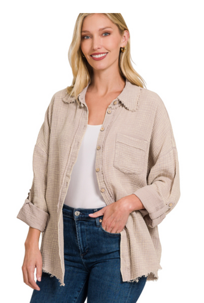 WSHD GAUZE BUTTONDOWN