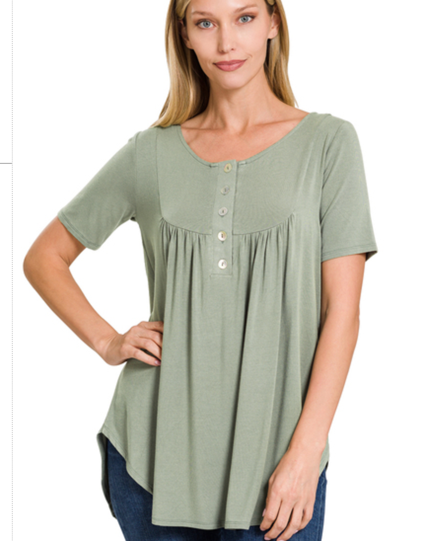 S/SLV DOLPHIN HEM TOP