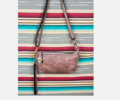 TWIST LOCK CROSSBODY CLUTCH WALLET