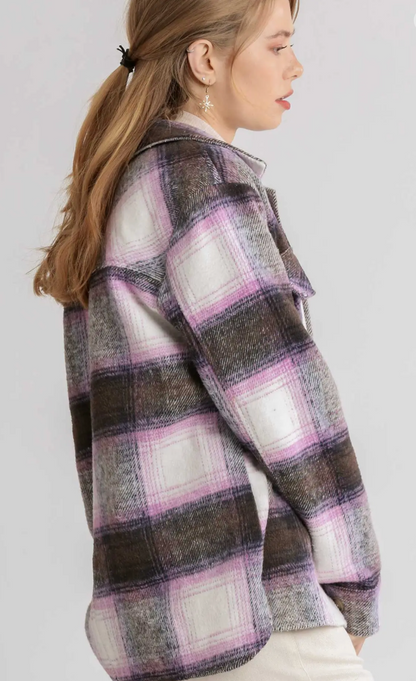 PLAID FRONT POCKET SHACKET