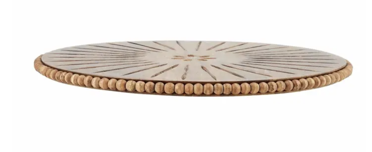 BEADED CARVED LAZY SUSAN