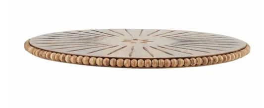 BEADED CARVED LAZY SUSAN