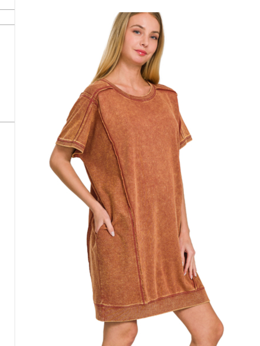 F/TERRY ACID WSH DRESS