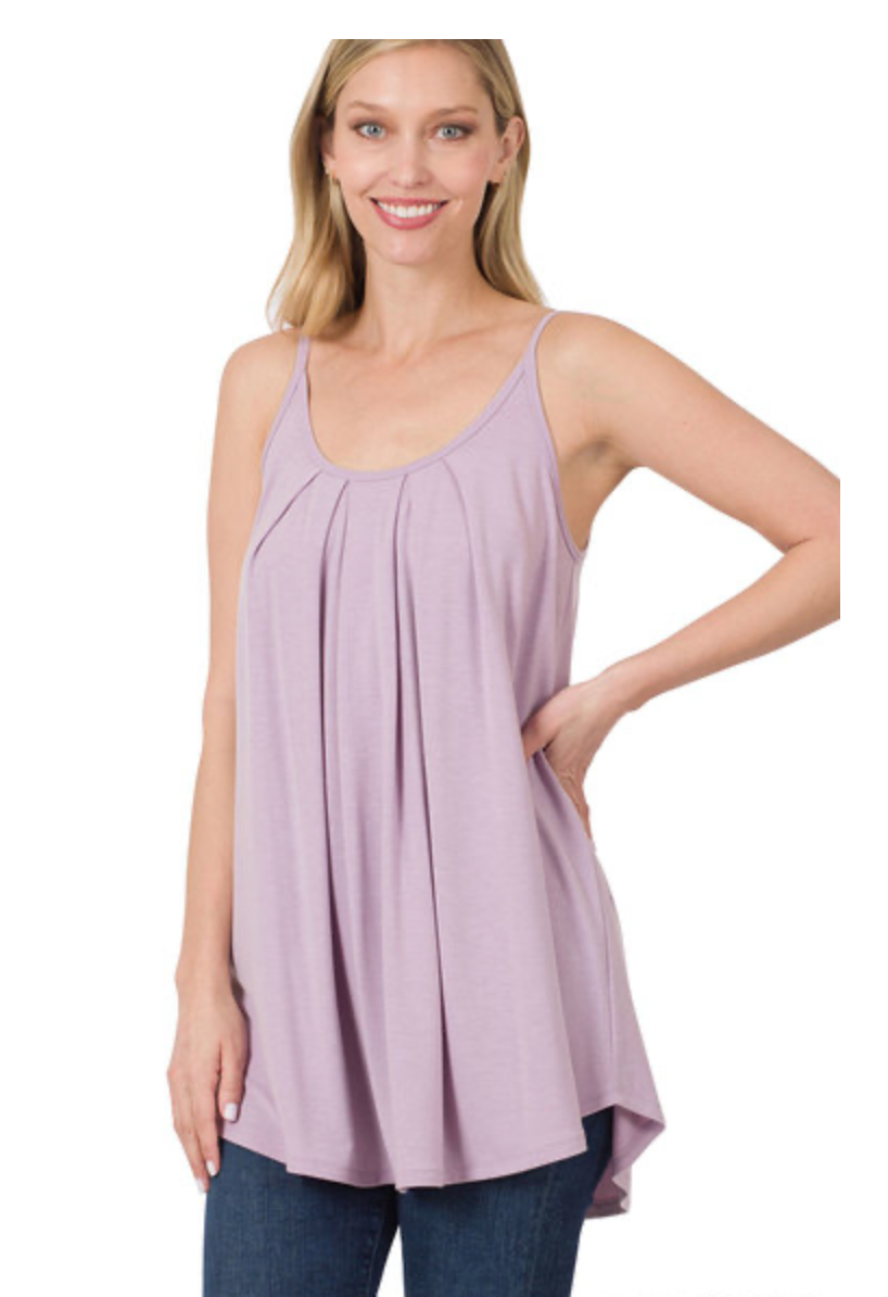 PLEATED SPAGHETTI CAMI