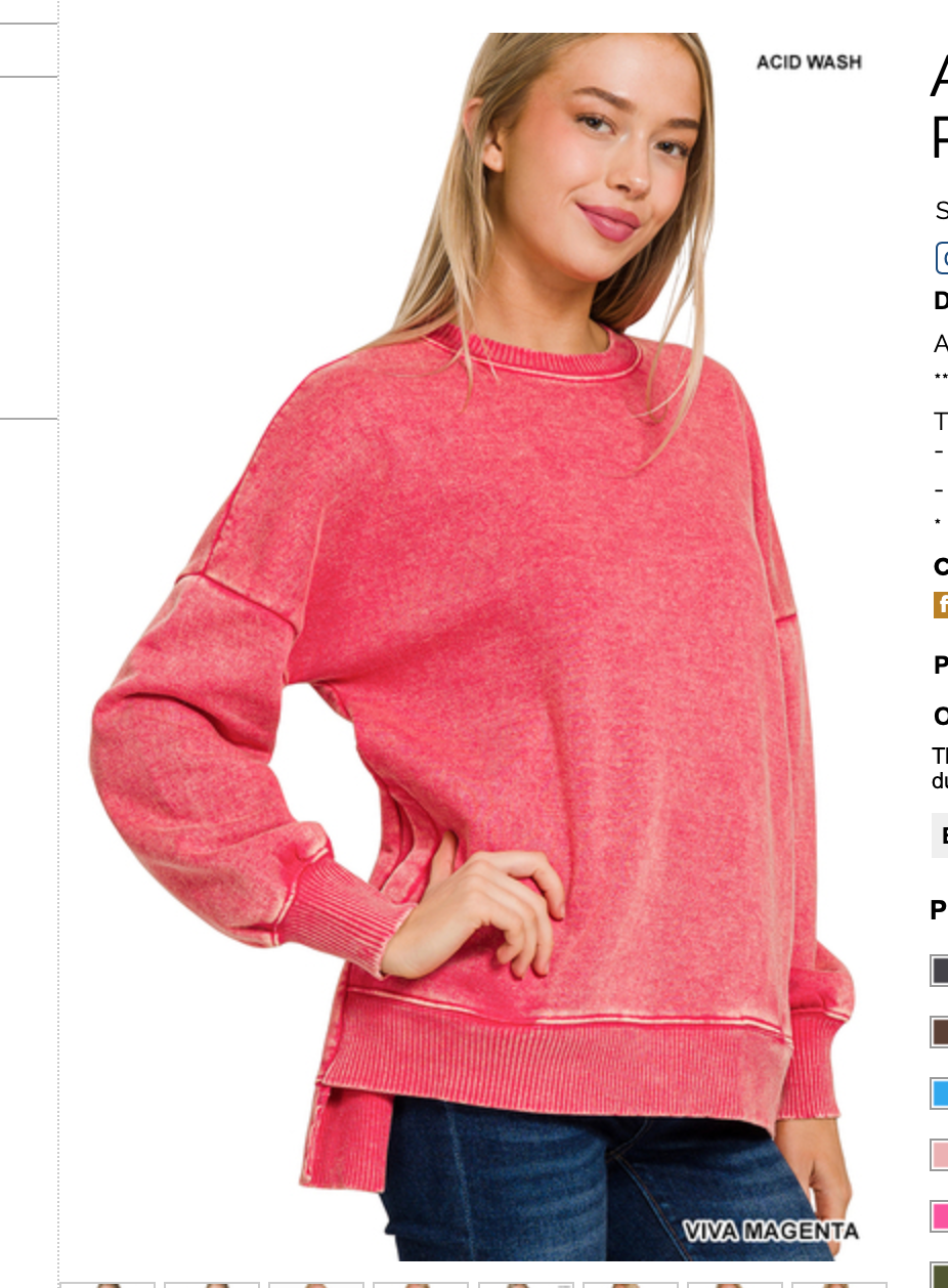 ACIDWaSH PULLOVER HILO