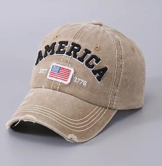 AMERICA EMBR BASEBALL CAP