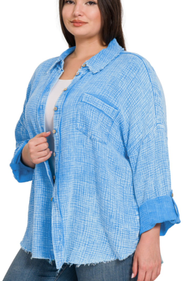 WSHD GAUZE BUTTONDOWN