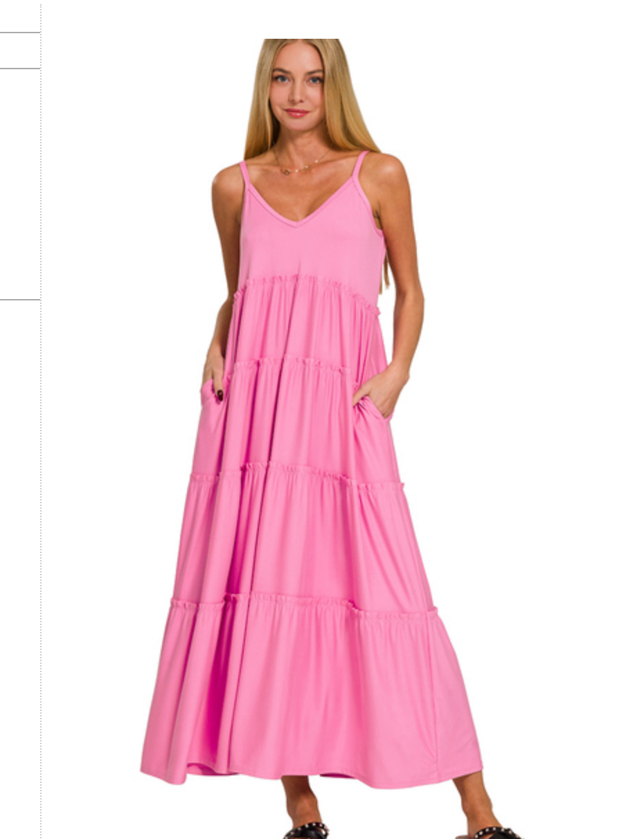 VNECKTIER CAMIMAX DRESS