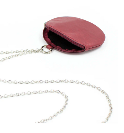 CIRCLE COIN PURSE W/LANYARD CHAIN