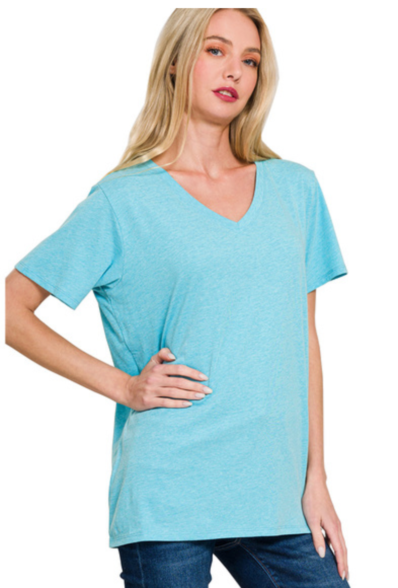 COTTON BF OVERSIZED V-NK TEE