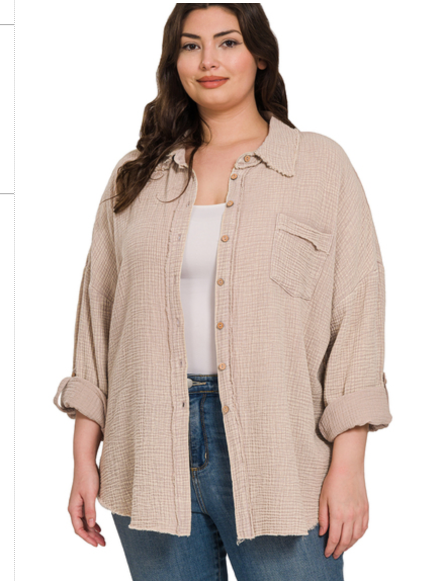 WSHD GAUZE BUTTONDOWN