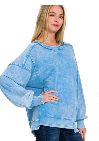 FR TERRY ACIDWSH PULLOVER