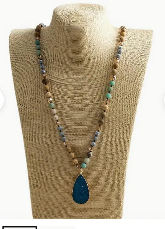 NAT STONE/GLASS VINT NKLC