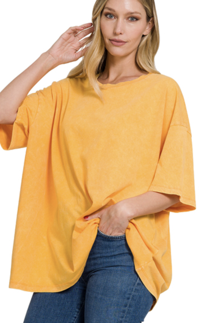 COTTON BF ACIDWSH BOX TEE