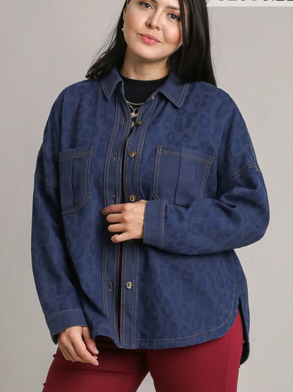 ANIMAL PRINT DENIM SHACKET
