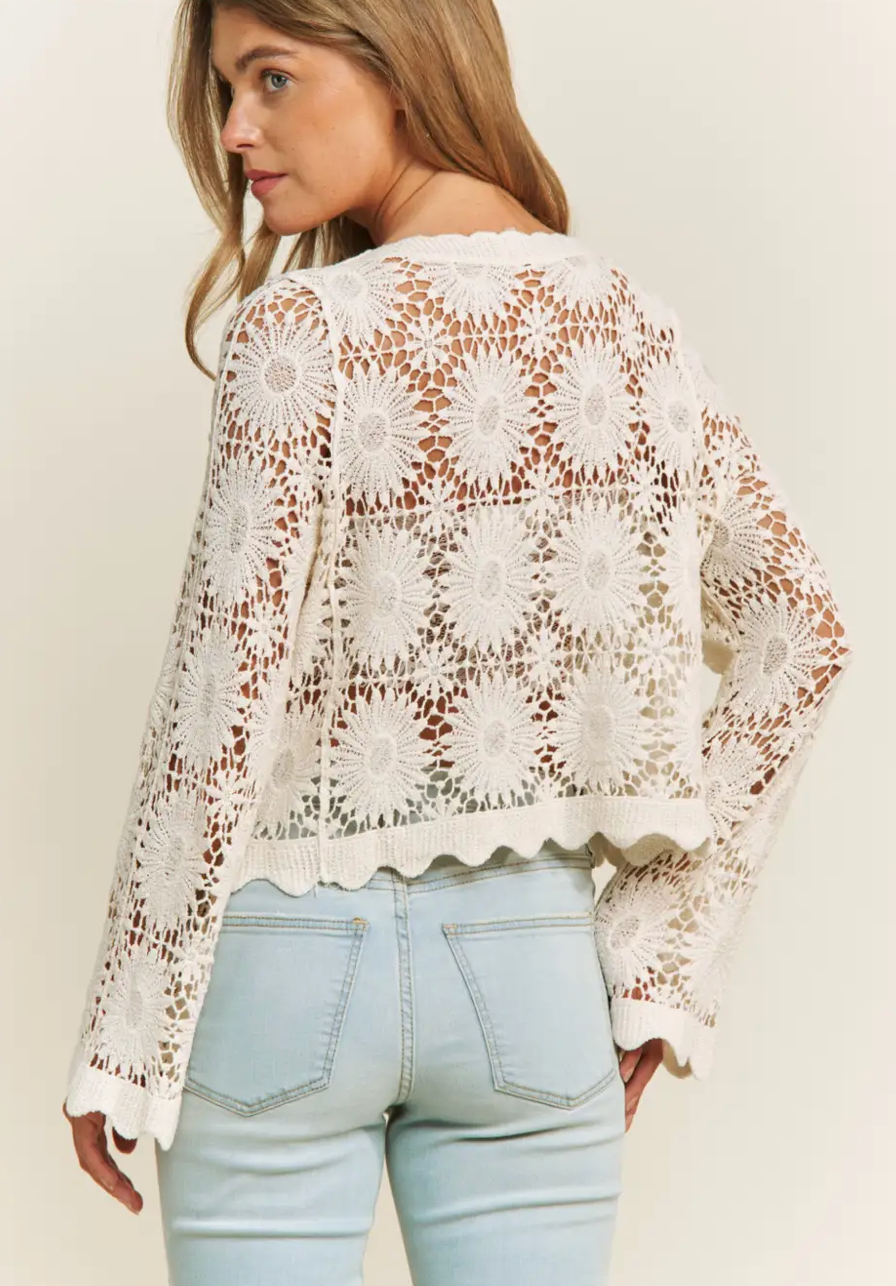 SCALLOP LACE FLORAL CROCHET