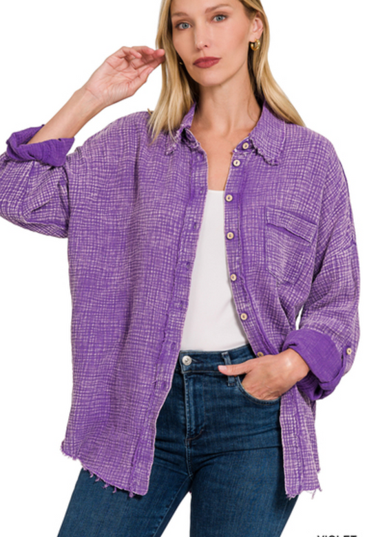WSHD GAUZE BUTTONDOWN
