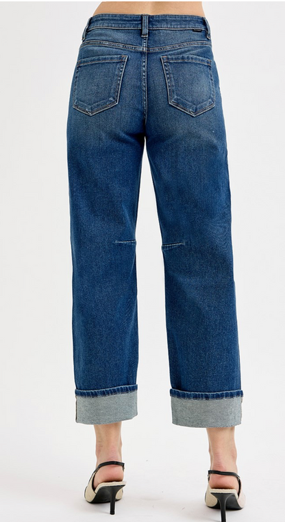 SLOUCHY CROP BARREL CUFF JEANS