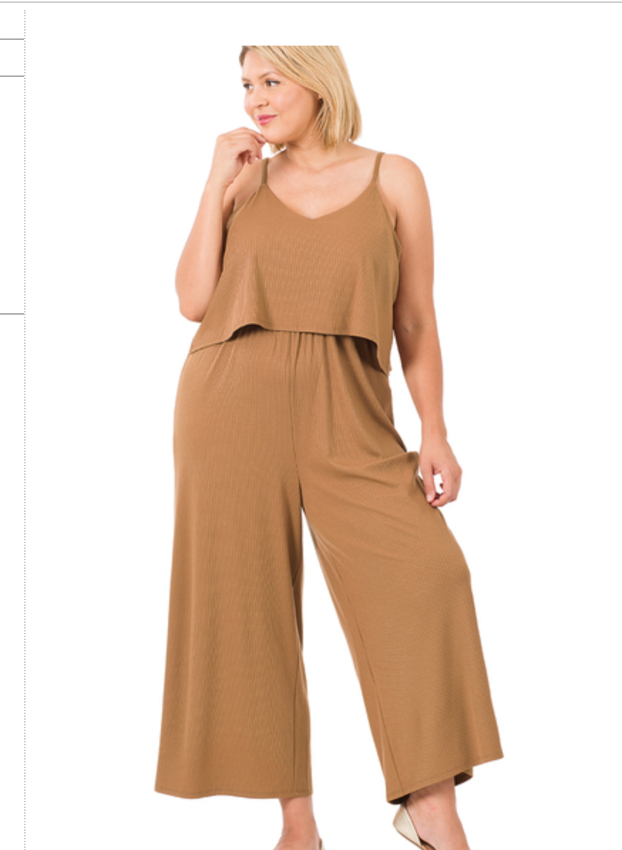 RIBBED DBL LAYER JUMPSUIT