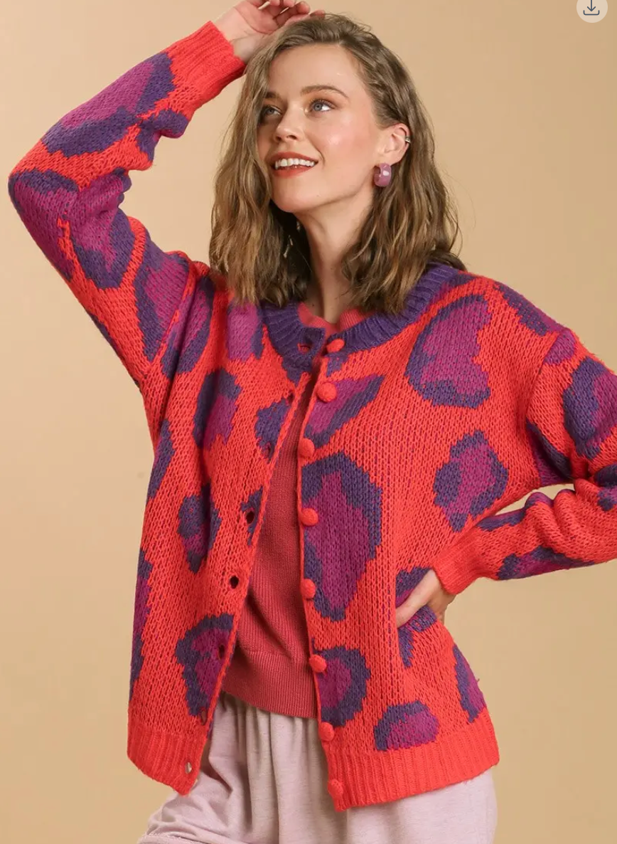ANIMAL PRINT CARDIGAN
