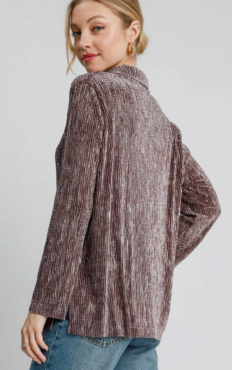 TEXTURED VELVET TOP/PANT