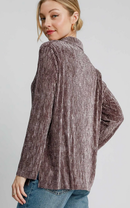 TEXTURED VELVET TOP/PANT