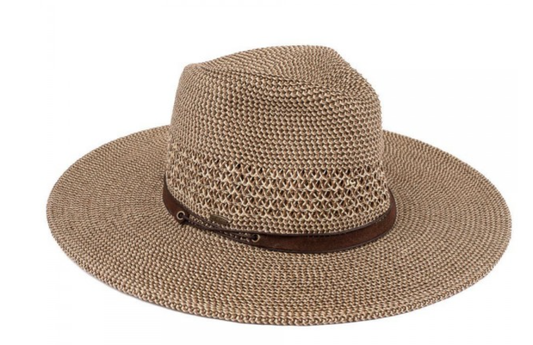 PANAMA STRAW HAT WITH LEATHER BAND