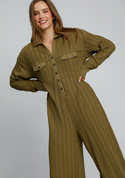 TEXTURED JUMPSUIT