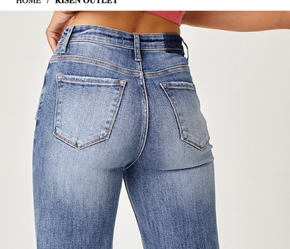 MR FLAP SLIM WIDE LEG JEANS