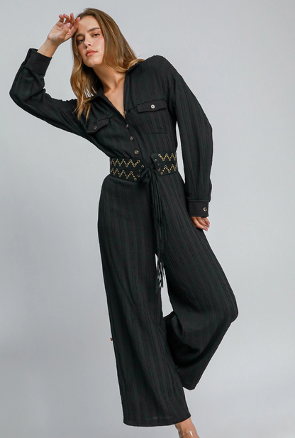 TEXTURED JUMPSUIT