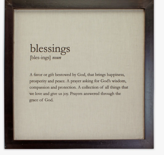BLESSINGS DEFINITION PLAQUE