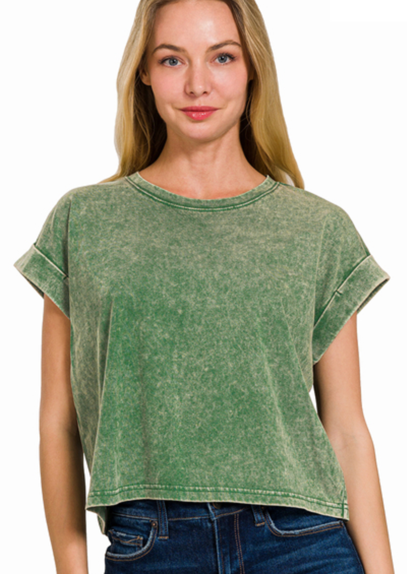 COTTON WSHD SHORT CUFF SLV