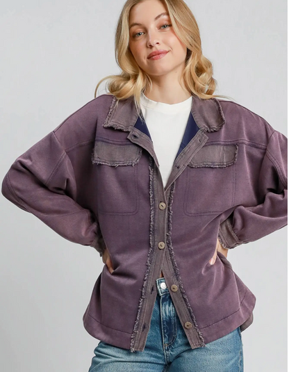 LUXEKNIT SHACKET FRAY EDGE